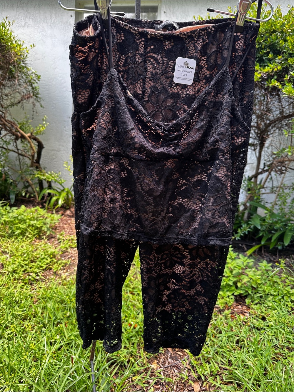 Fashion Nova Black Lace Chemise Slip